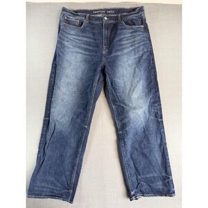 American Eagle Ex Boyfriend Jeans Womens 14 Medium Wash Blue Relaxed Denim